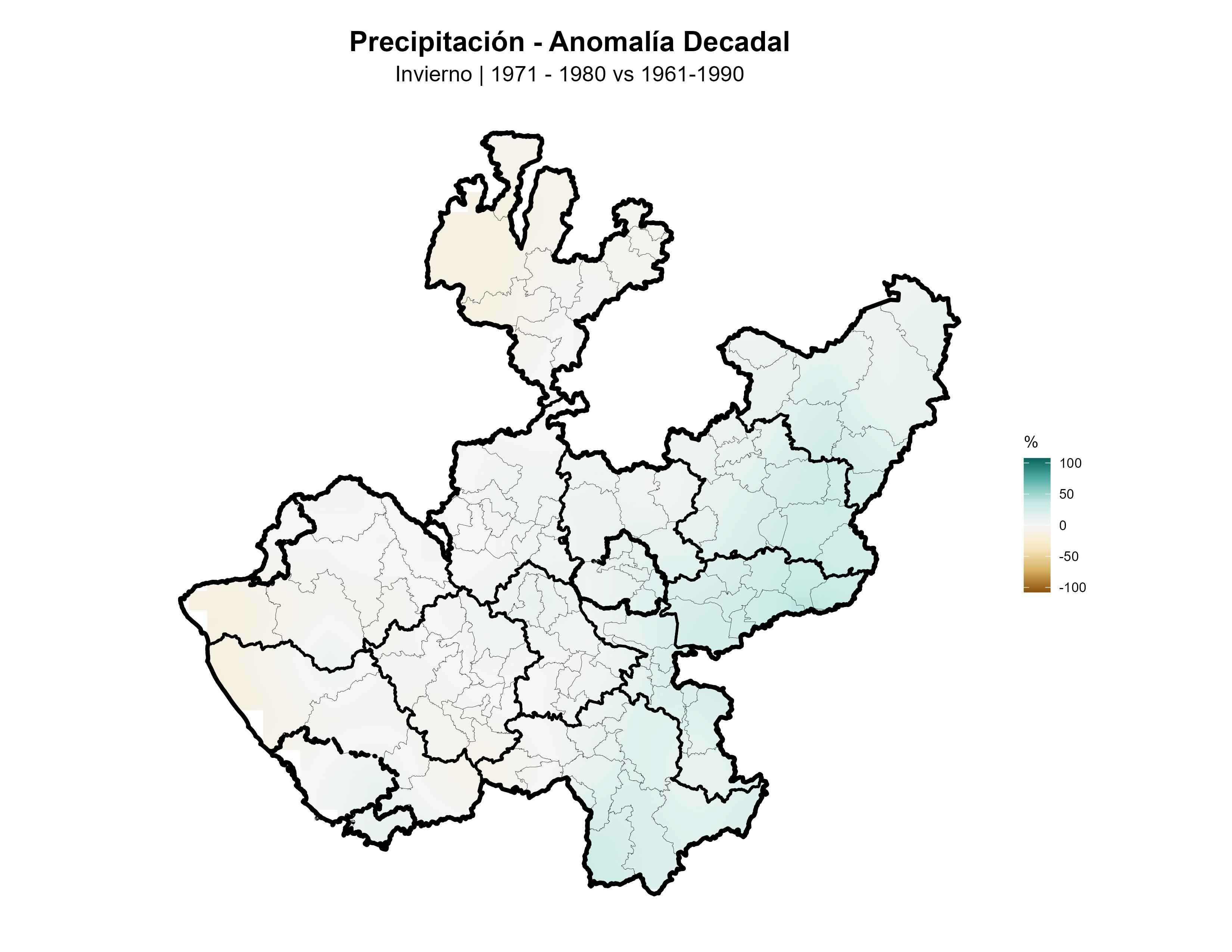 Precipitación Invierno Anomalía 1971