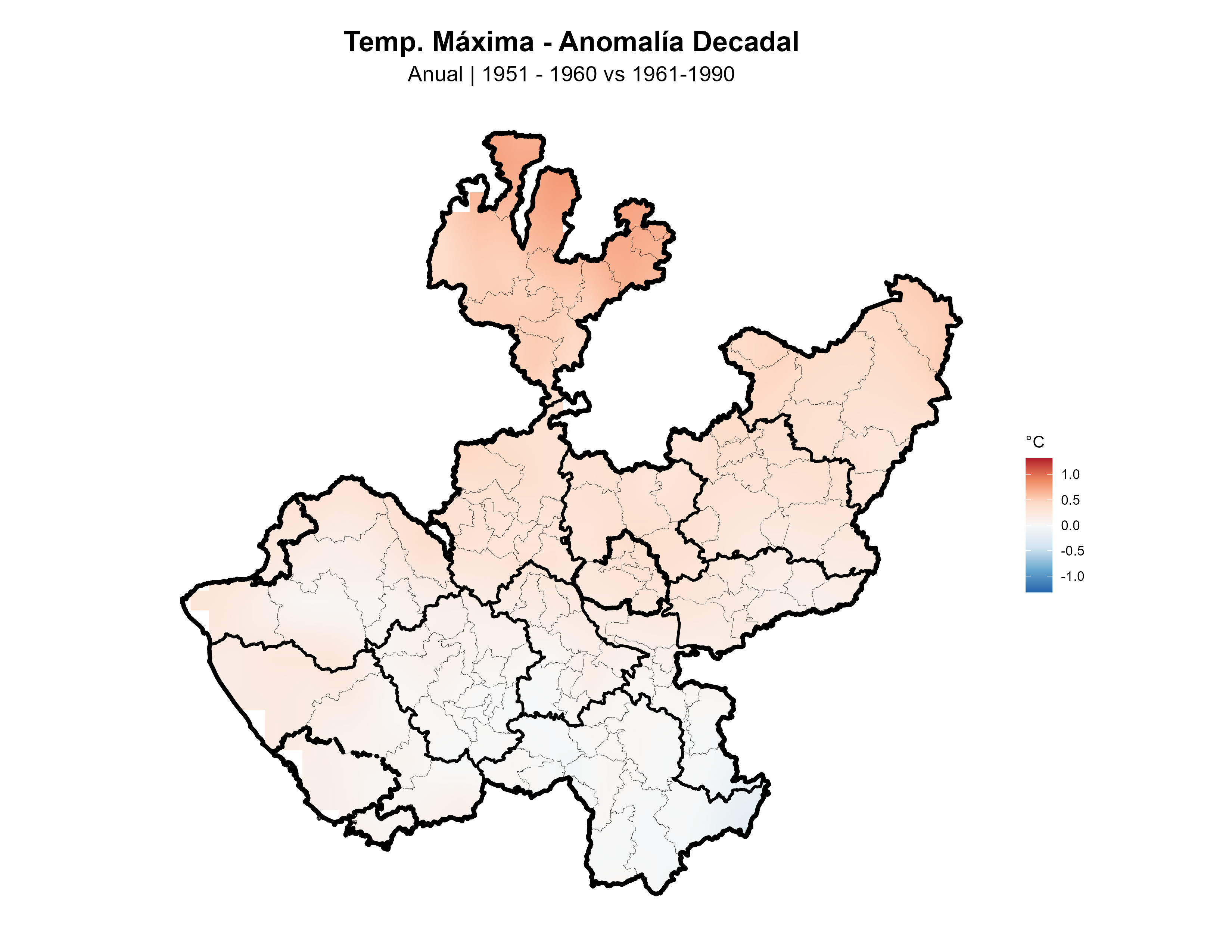Temperatura Máxima Anual Anomalía 1951