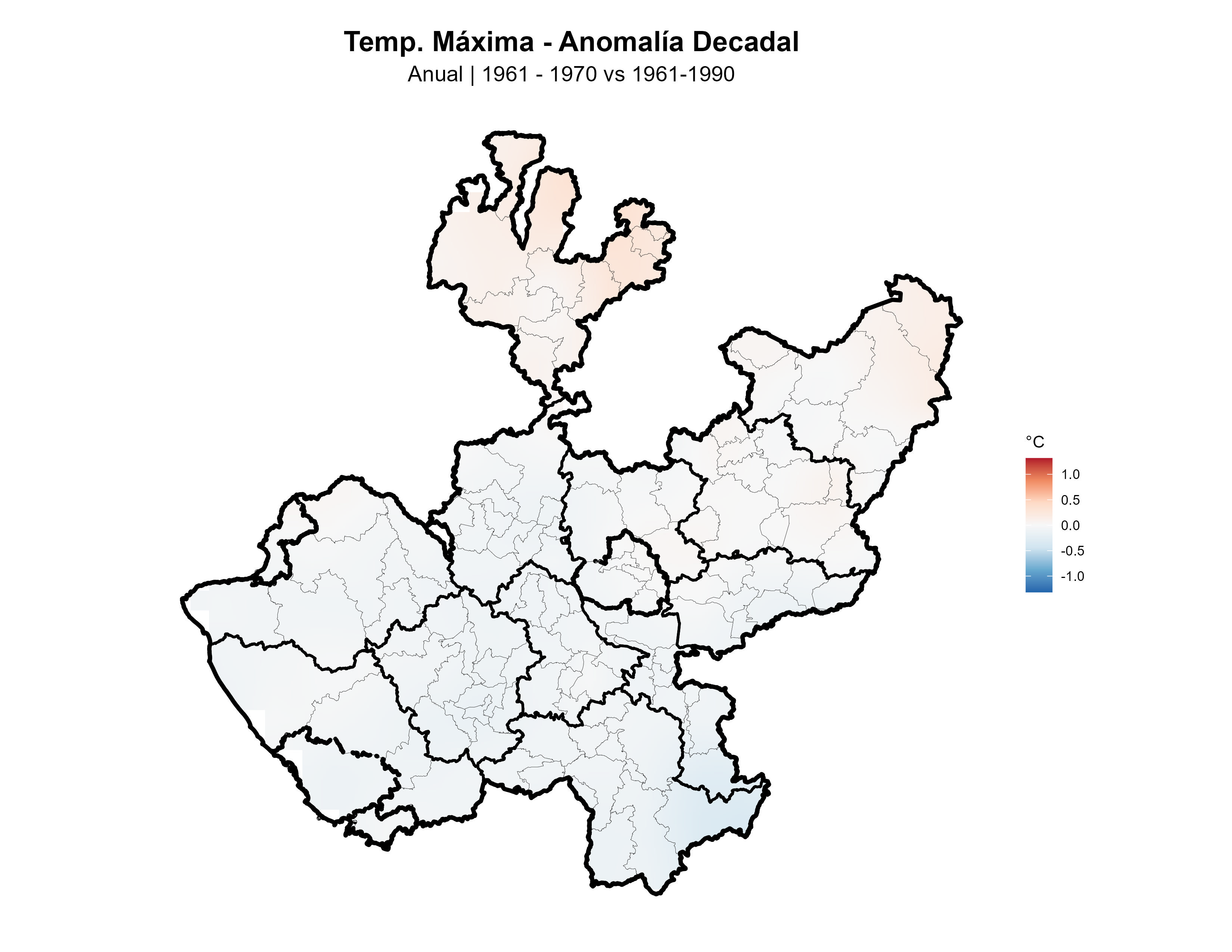 Temperatura Máxima Anual Anomalía 1961