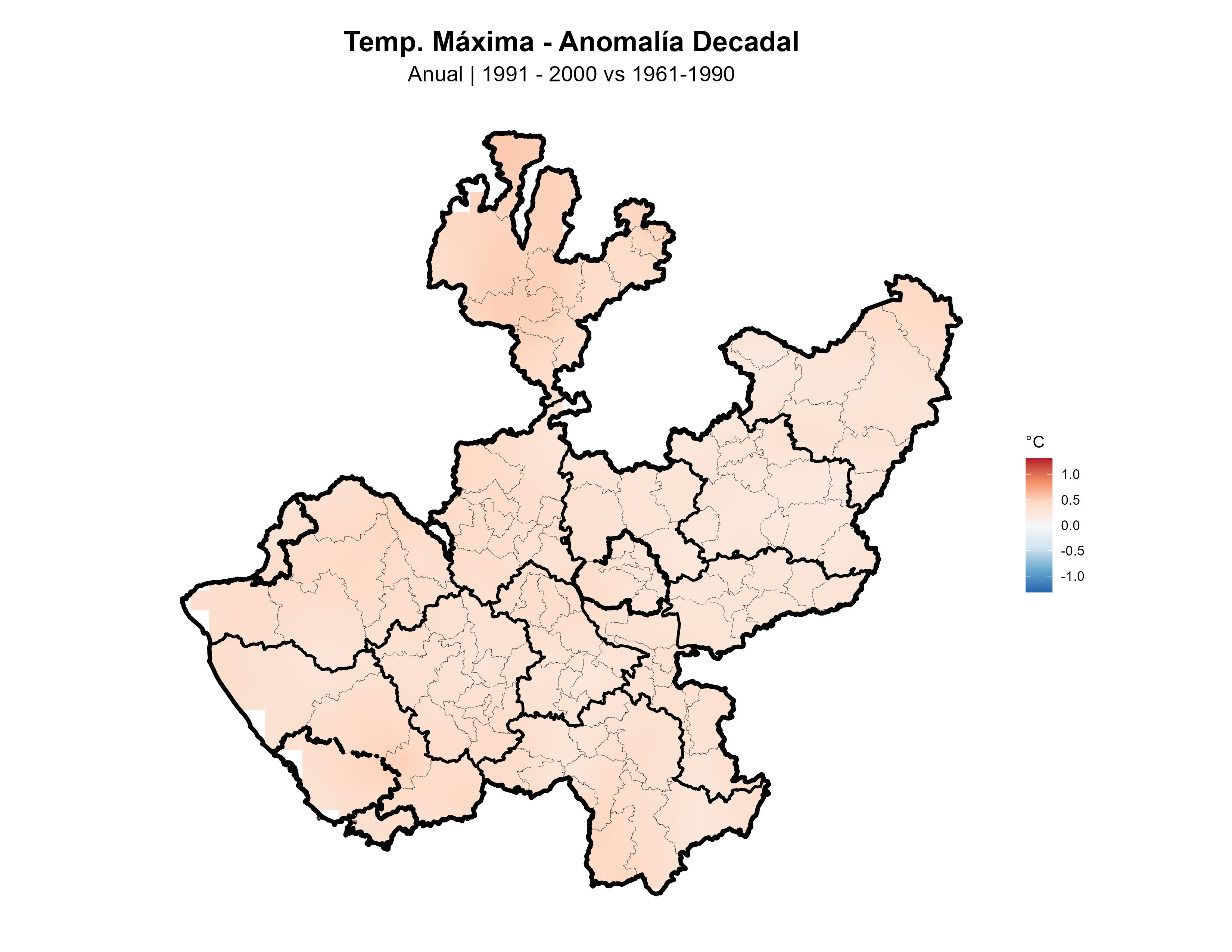 Temperatura Máxima Anual Anomalía 1991