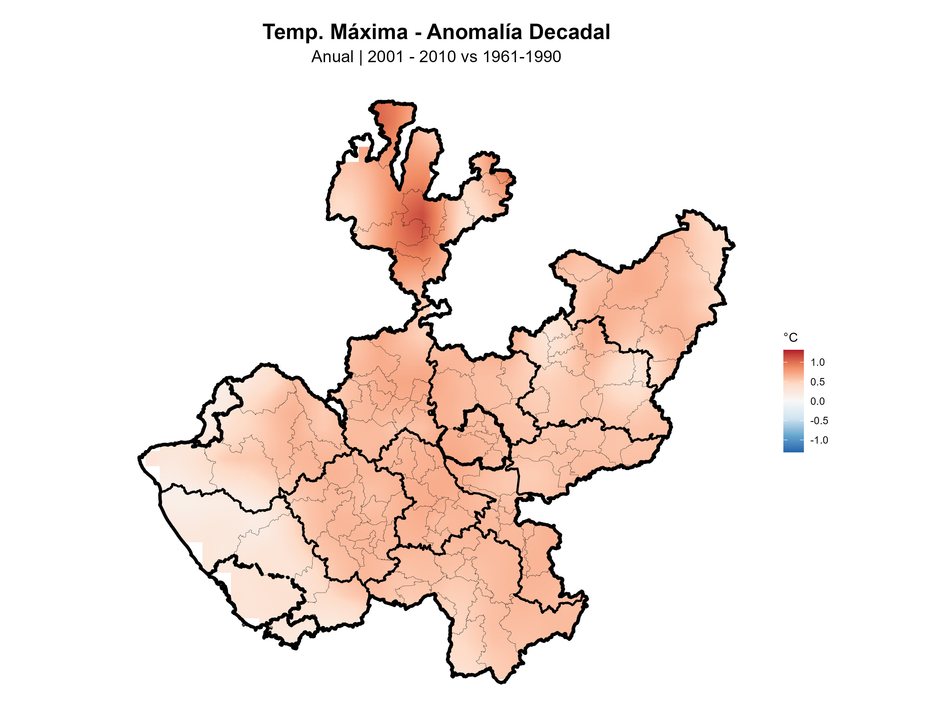 Temperatura Máxima Anual Anomalía 2001