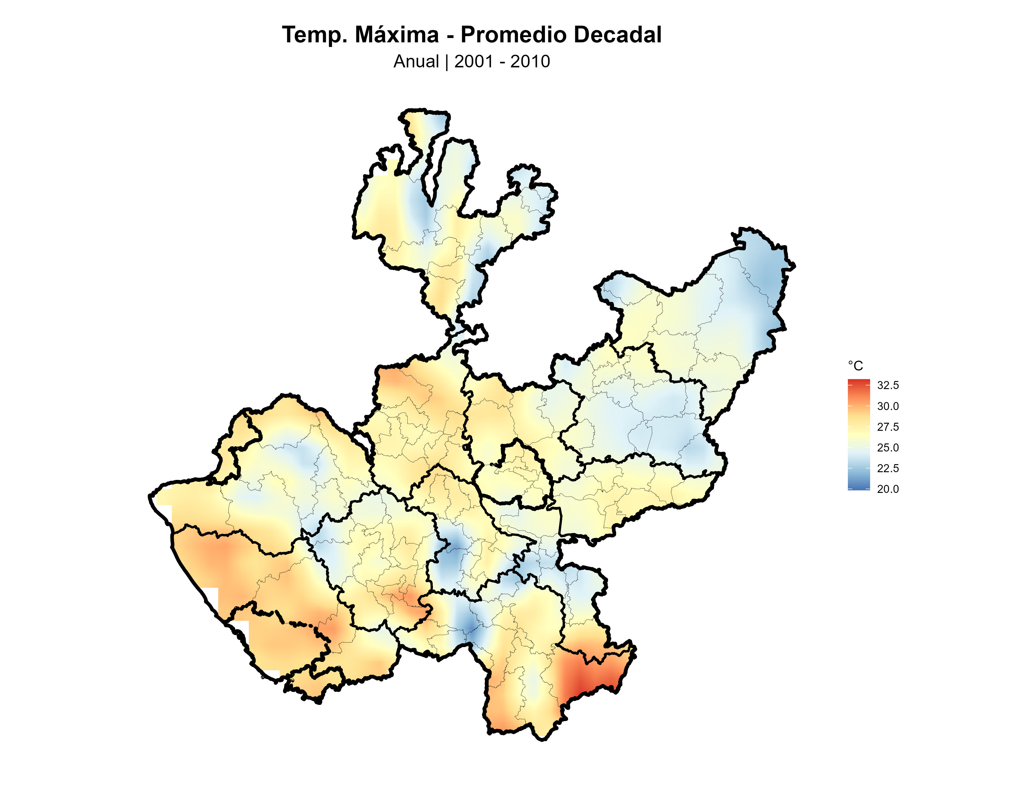 Temperatura Máxima Anual Promedio 2001