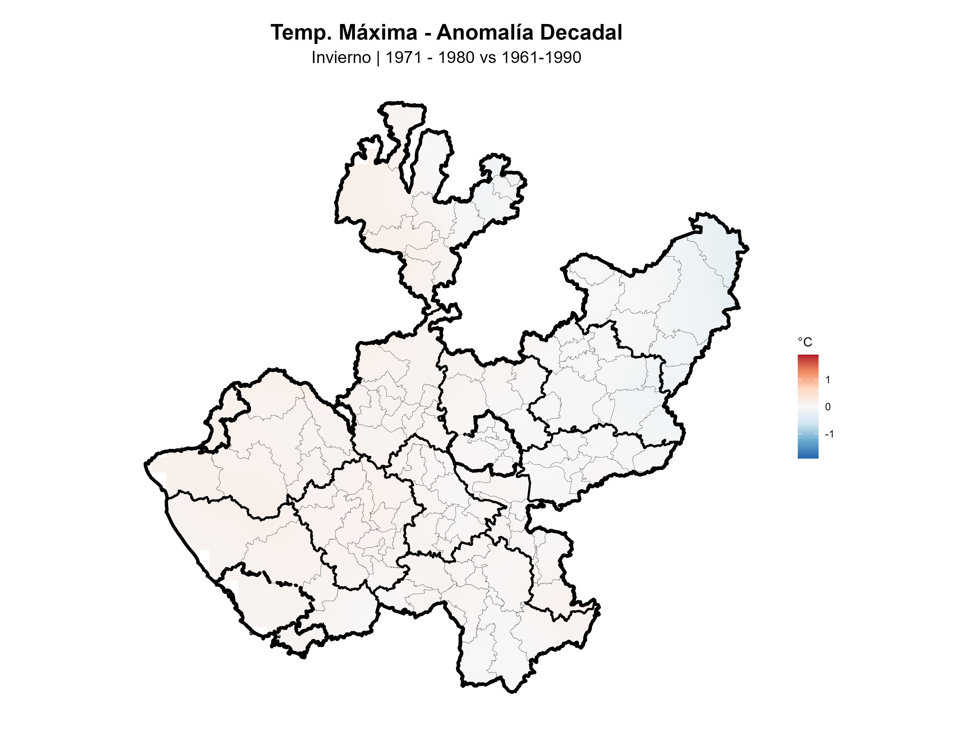 Temperatura Máxima Invierno Anomalía 1971