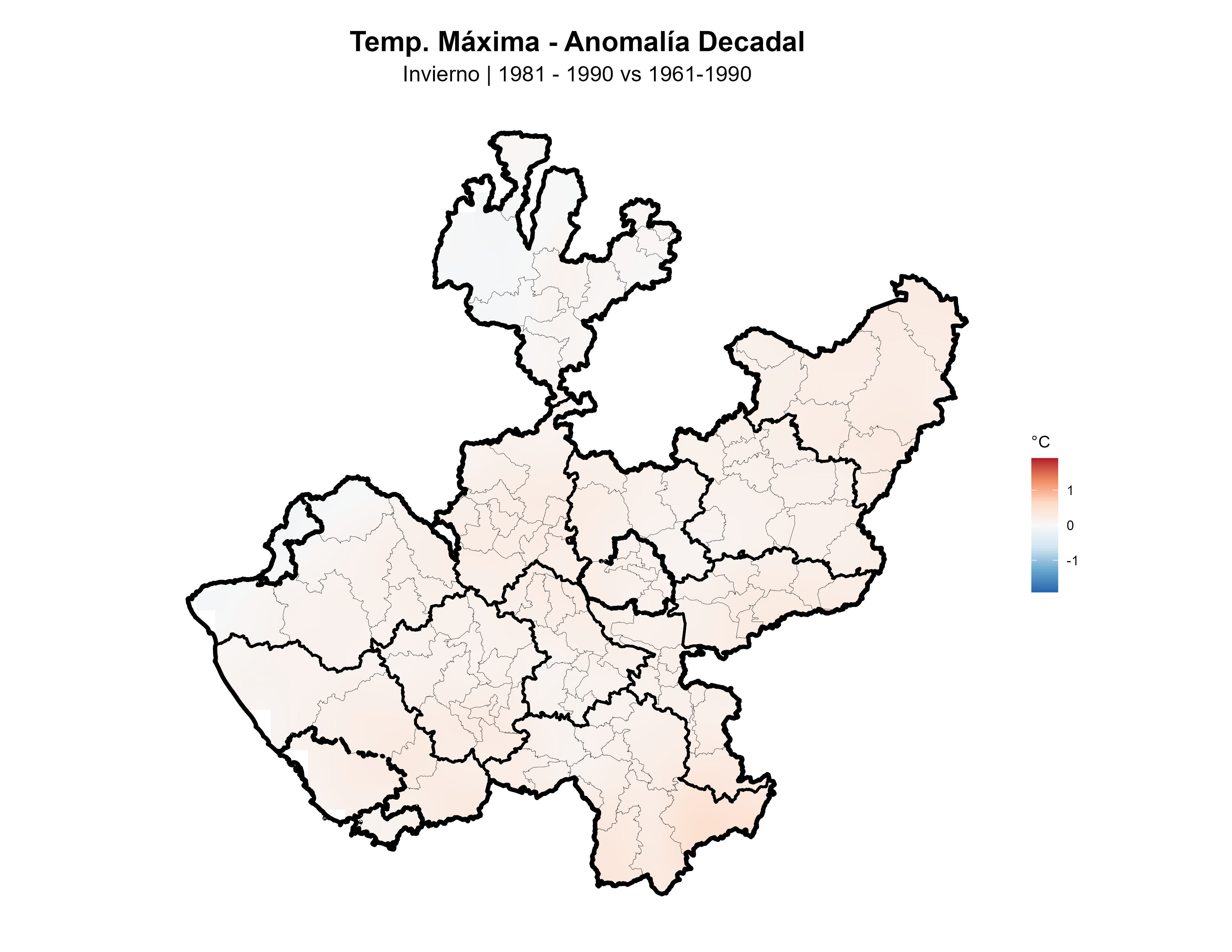 Temperatura Máxima Invierno Anomalía 1981