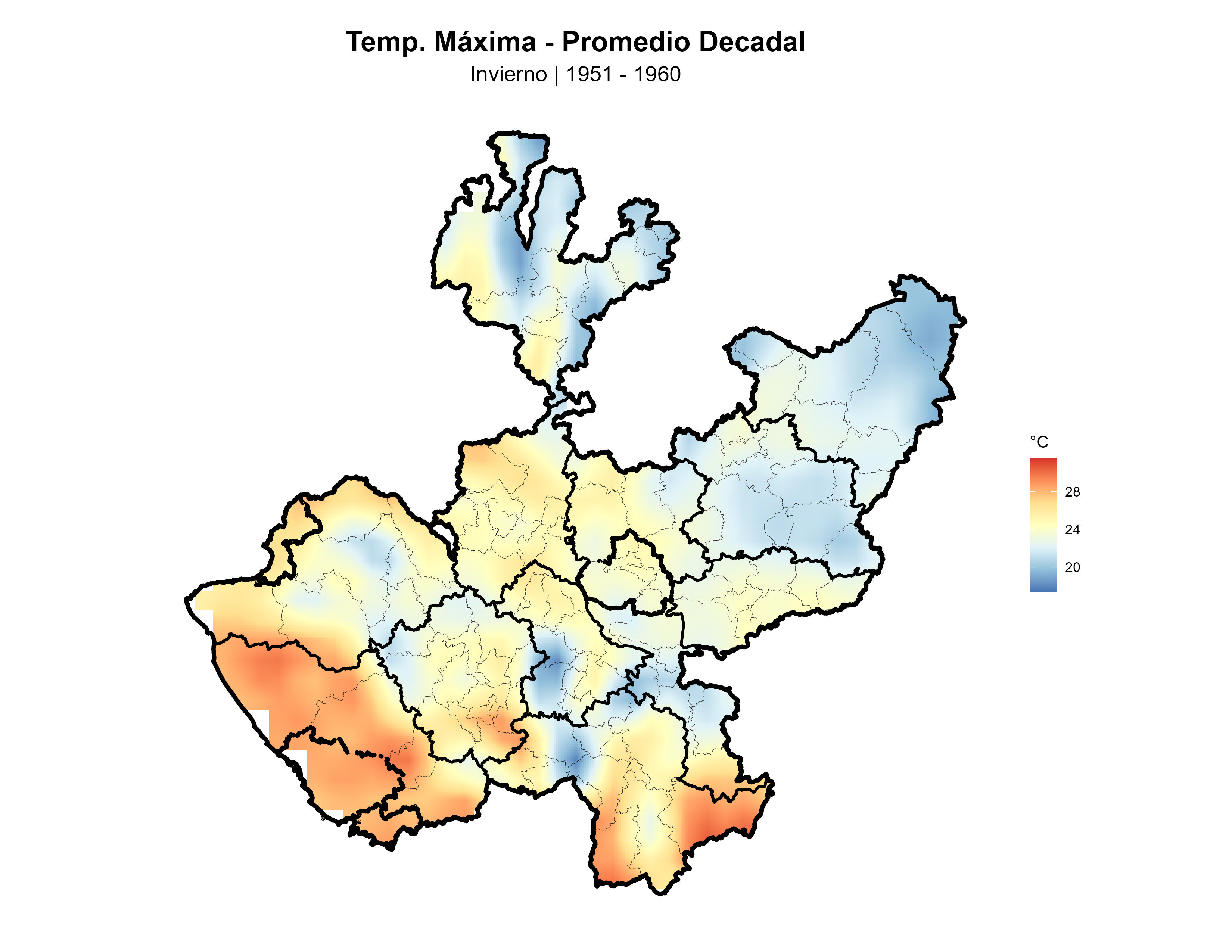 Temperatura Máxima Invierno Promedio 1951