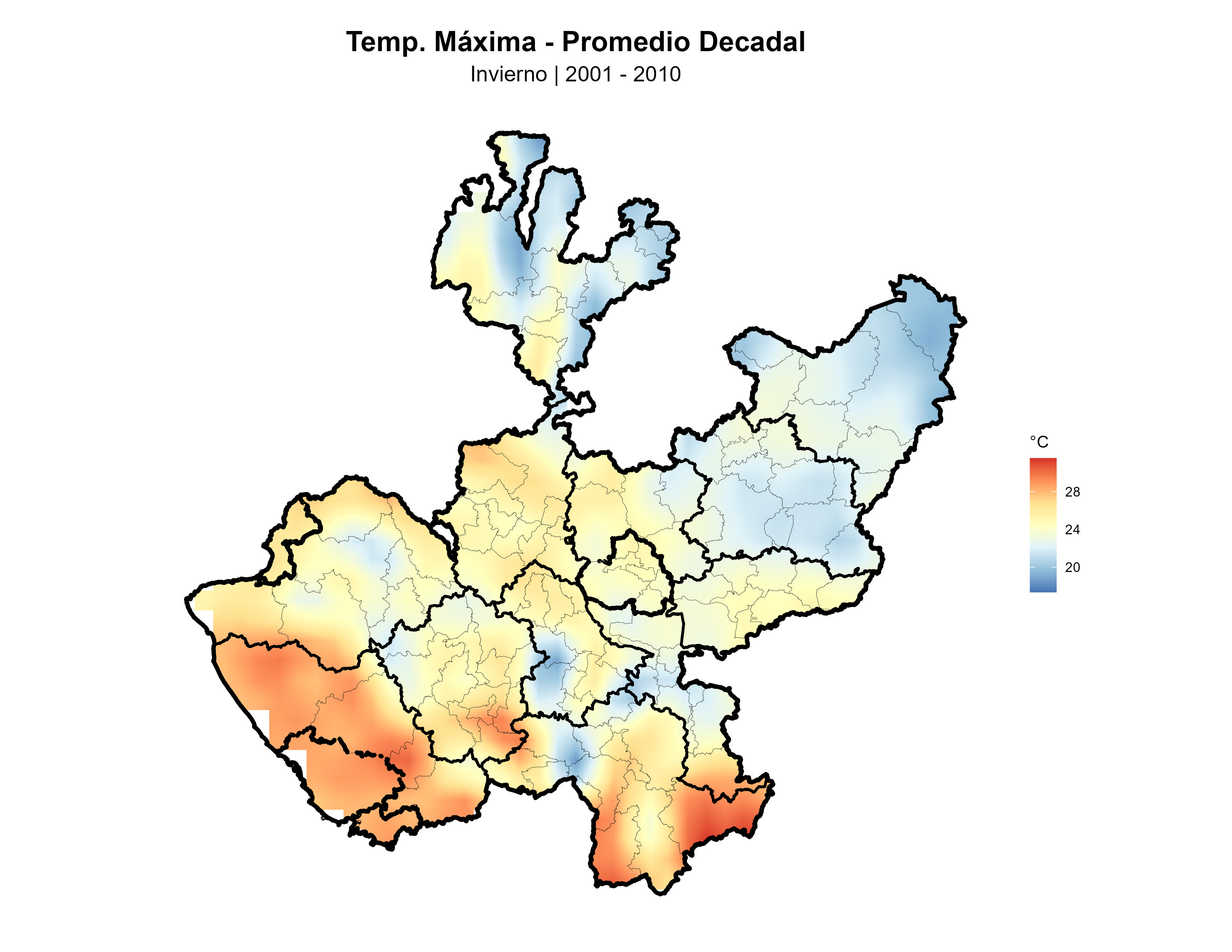 Temperatura Máxima Invierno Promedio 2001