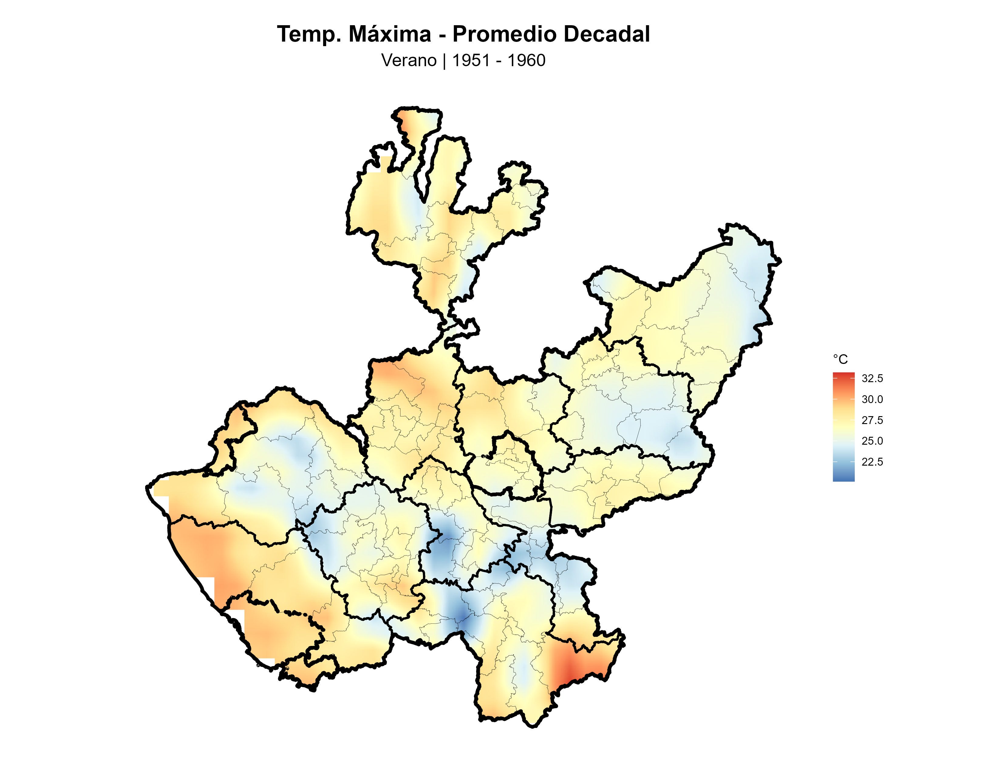 Temperatura Máxima Verano Promedio 1951