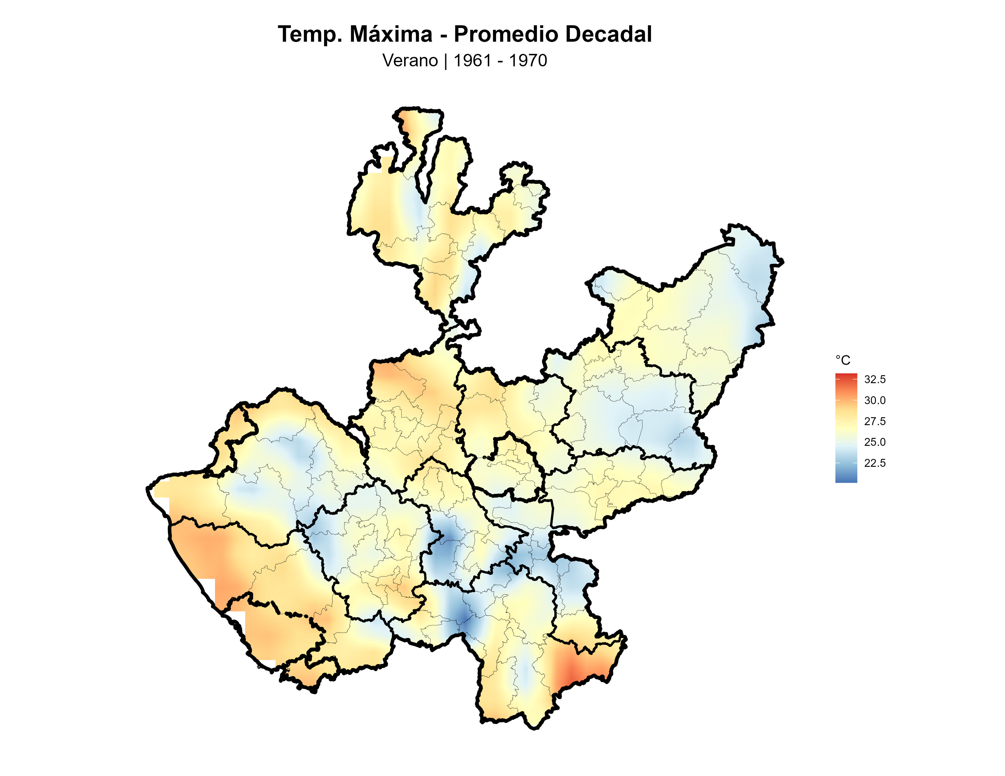 Temperatura Máxima Verano Promedio 1961