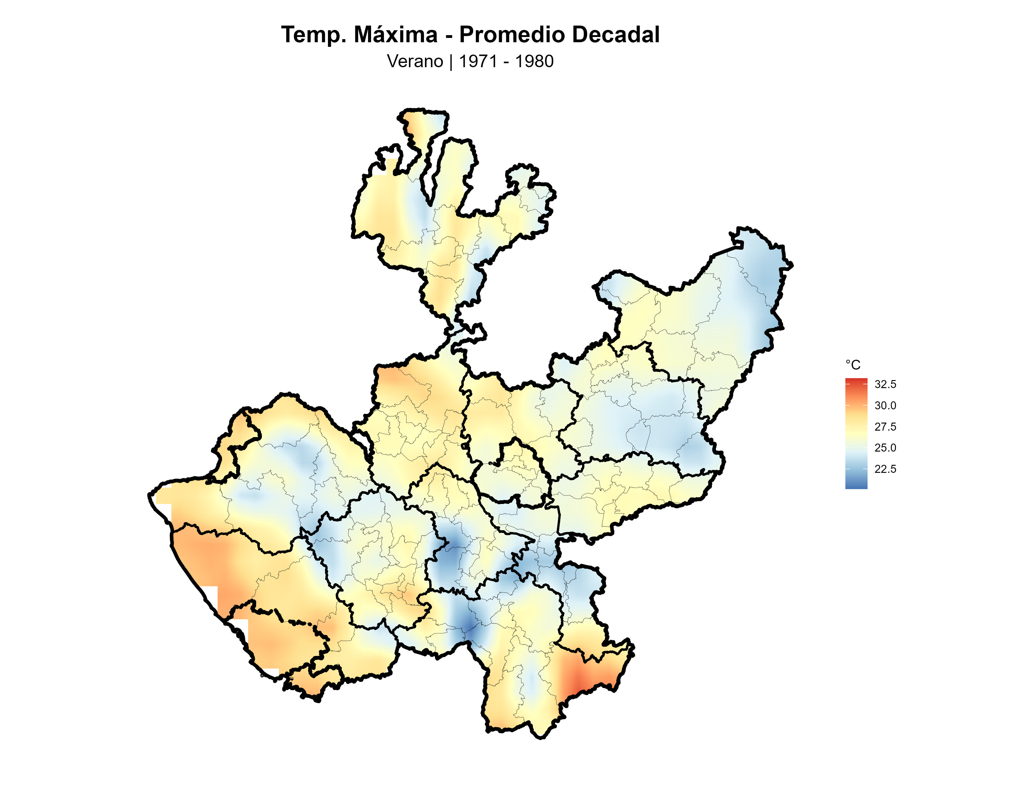 Temperatura Máxima Verano Promedio 1971