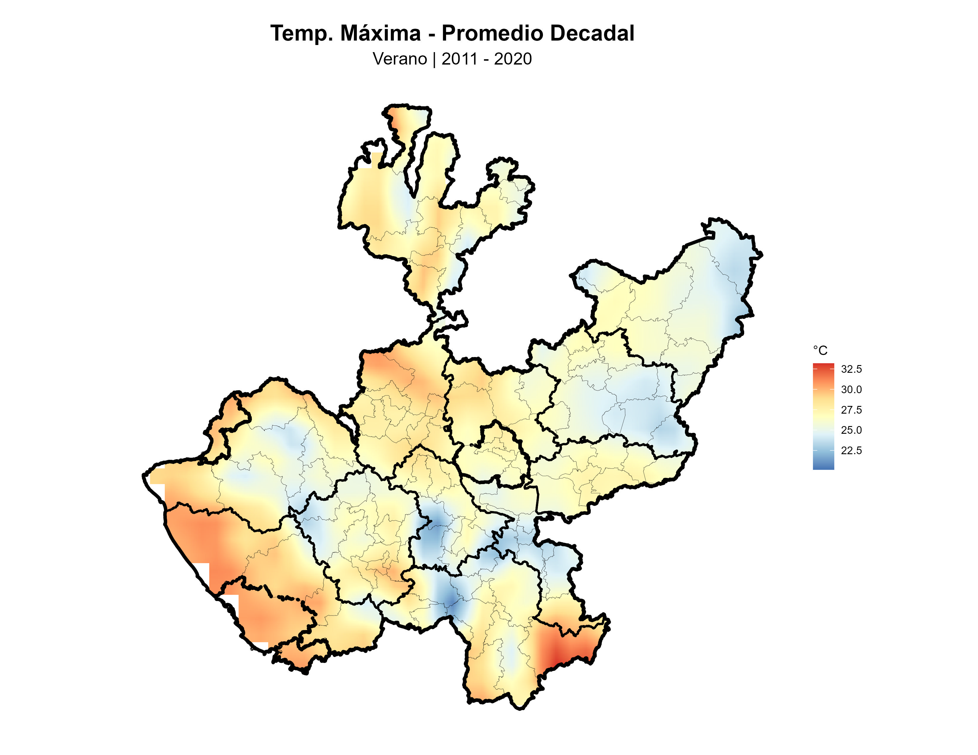 Temperatura Máxima Verano Promedio 2011