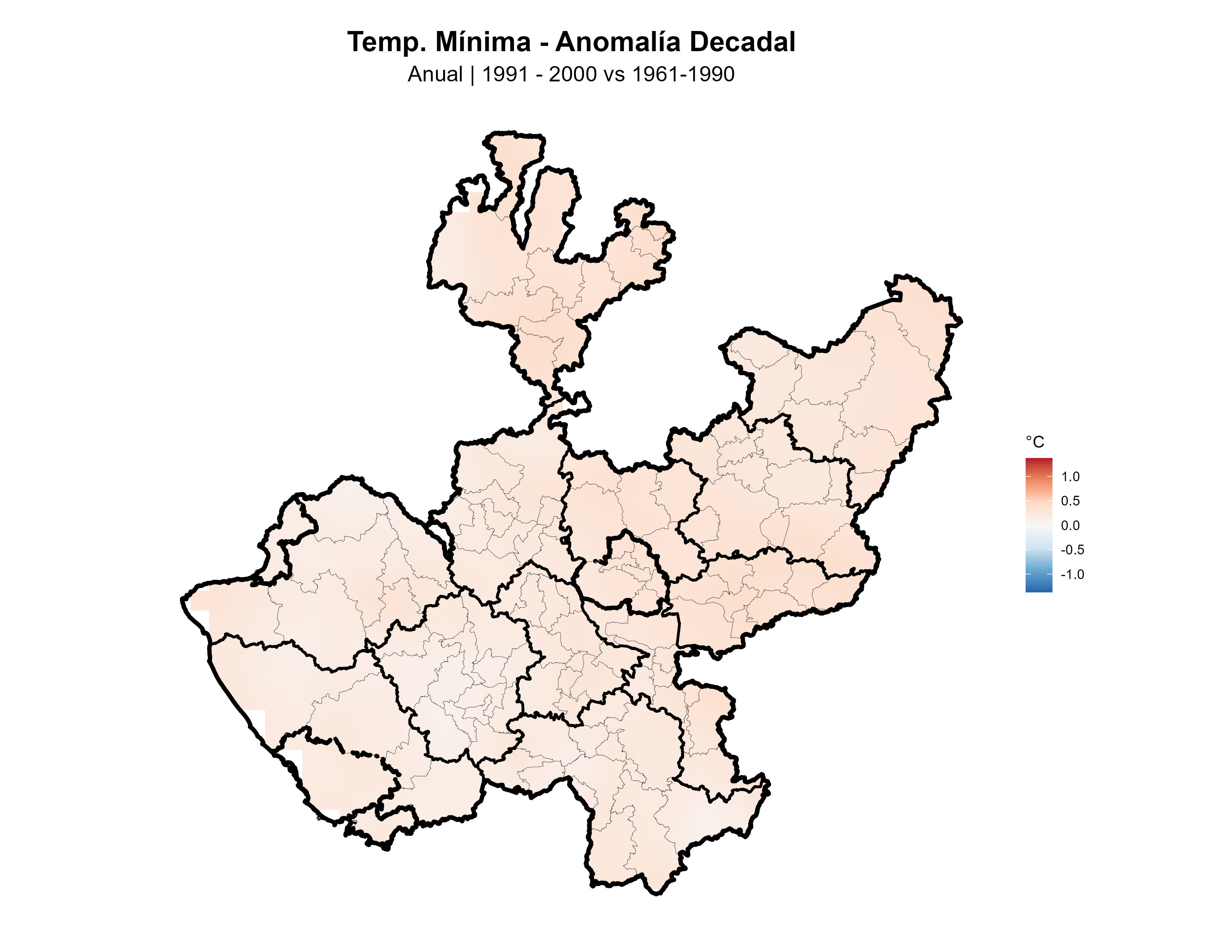 Temperatura Mínima Anual Anomalía 1991