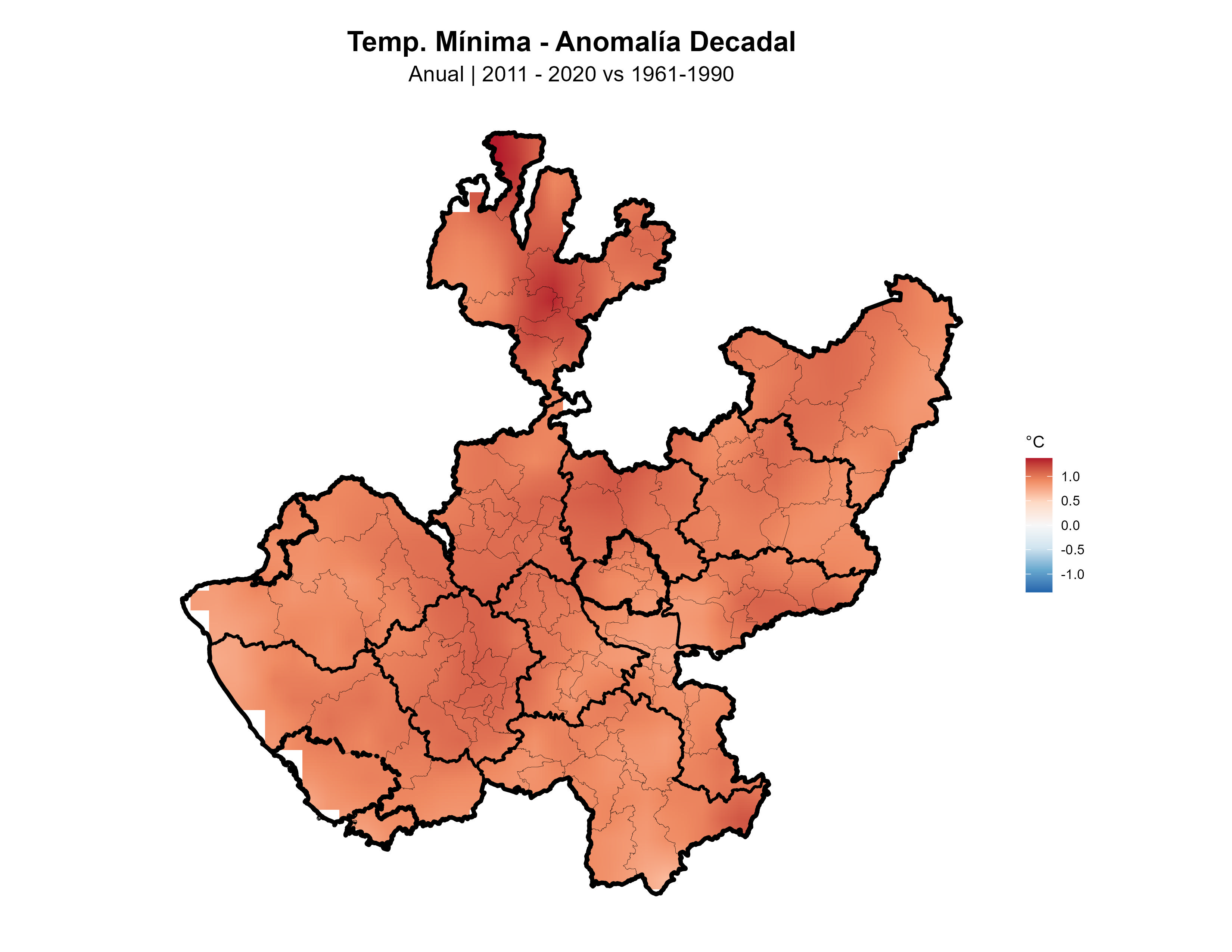 Temperatura Mínima Anual Anomalía 2011