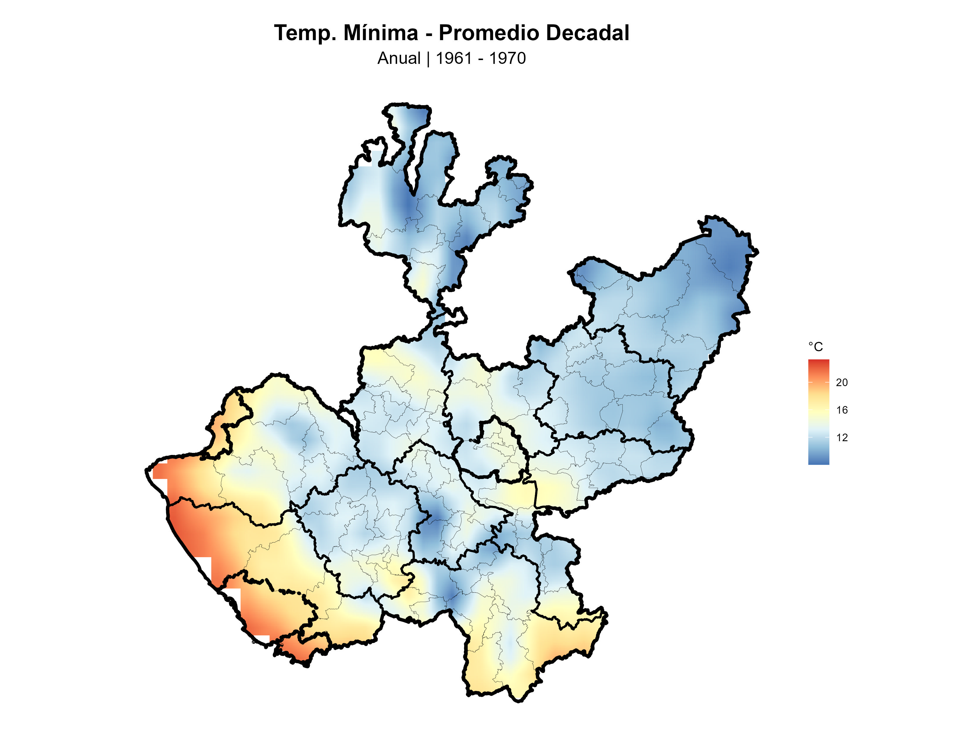Temperatura Mínima Anual Promedio 1961