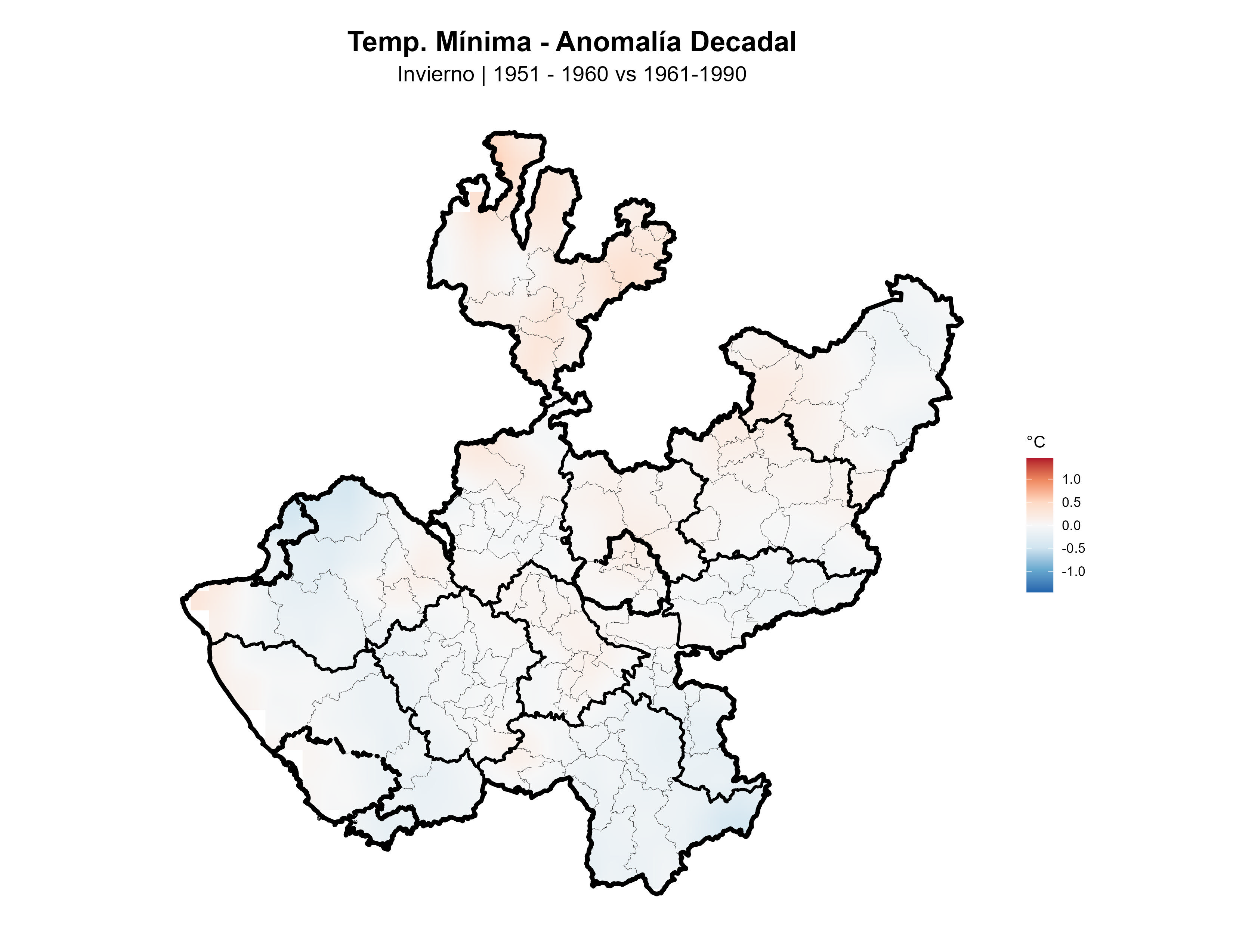 Temperatura Mínima Invierno Anomalía 1951