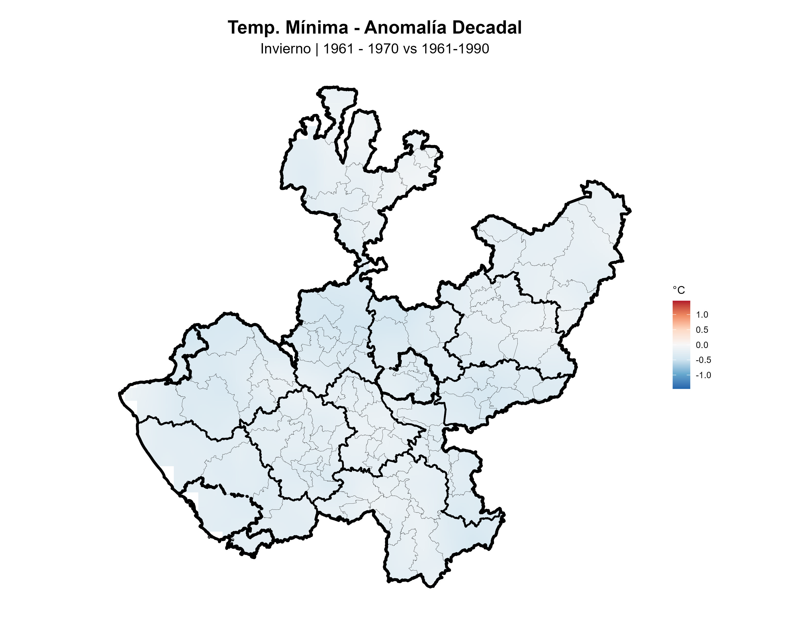 Temperatura Mínima Invierno Anomalía 1961