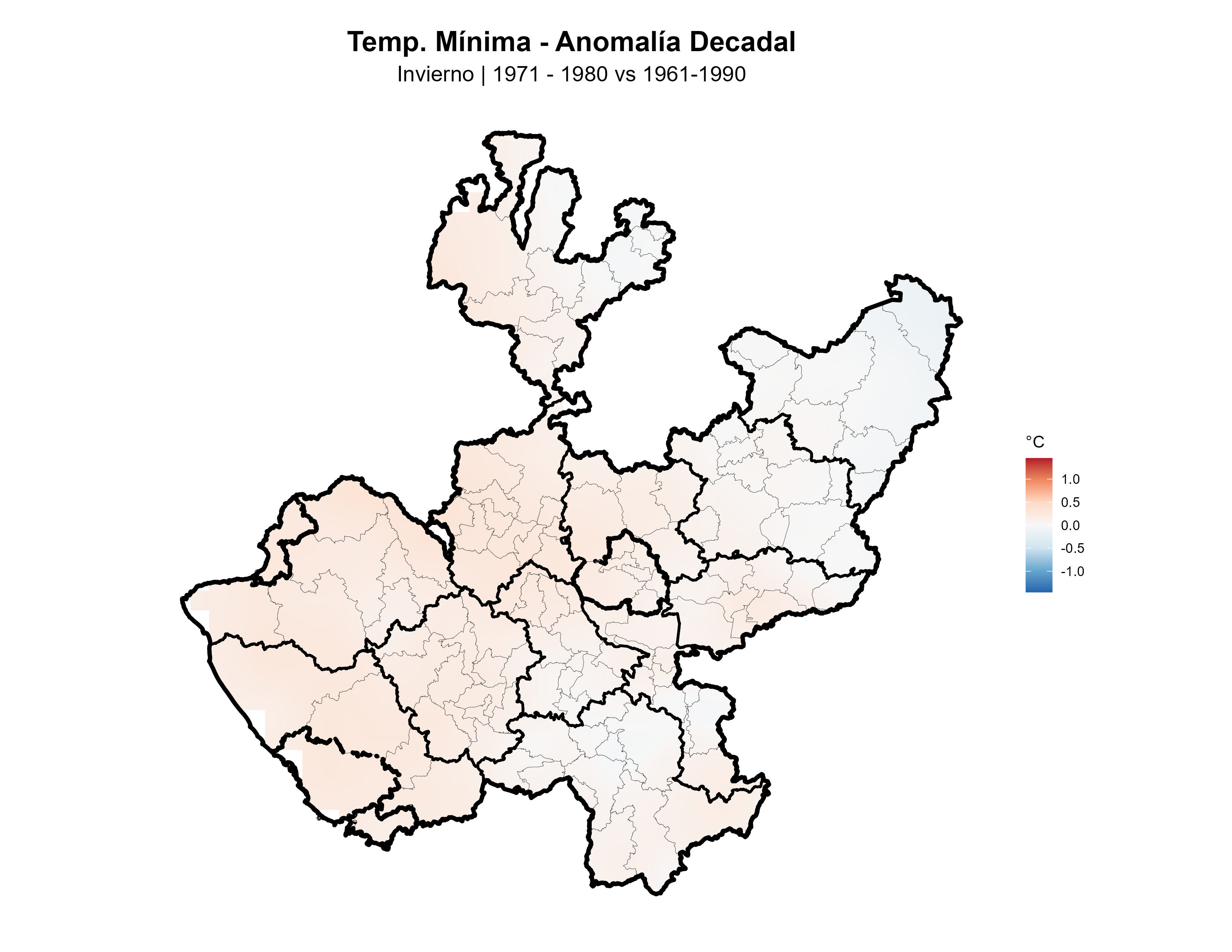 Temperatura Mínima Invierno Anomalía 1971