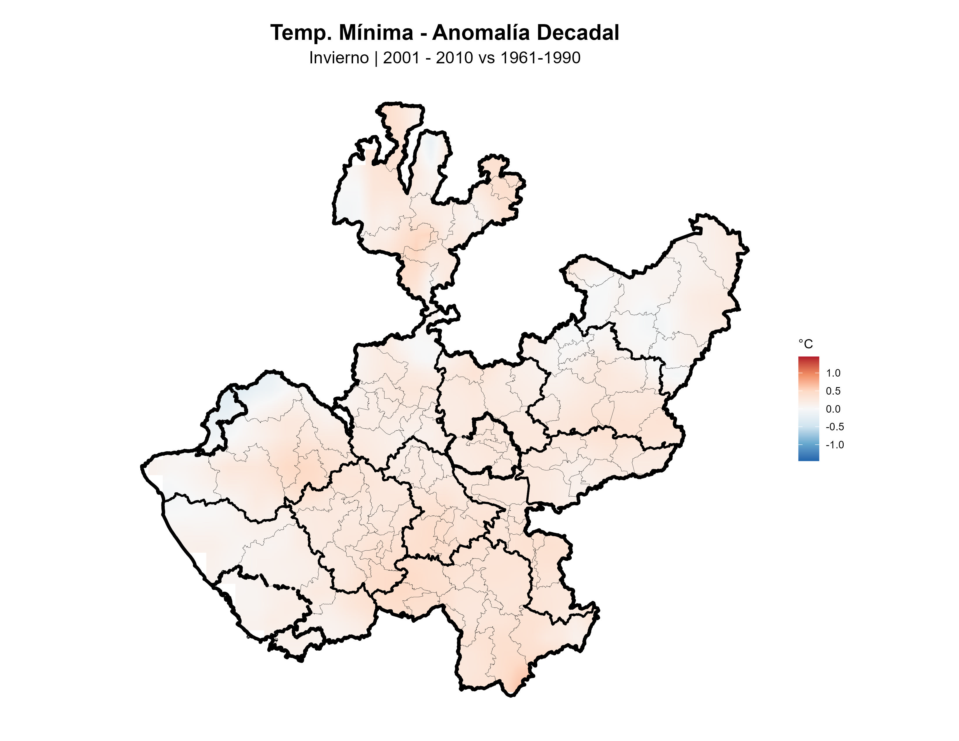 Temperatura Mínima Invierno Anomalía 2001