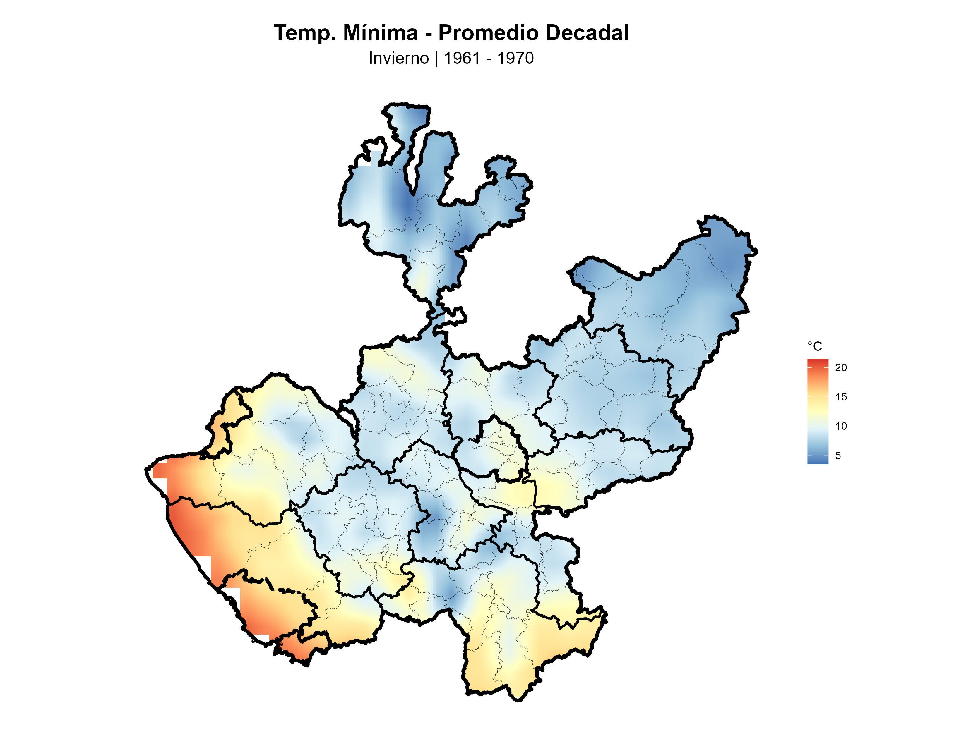 Temperatura Mínima Invierno Promedio 1961