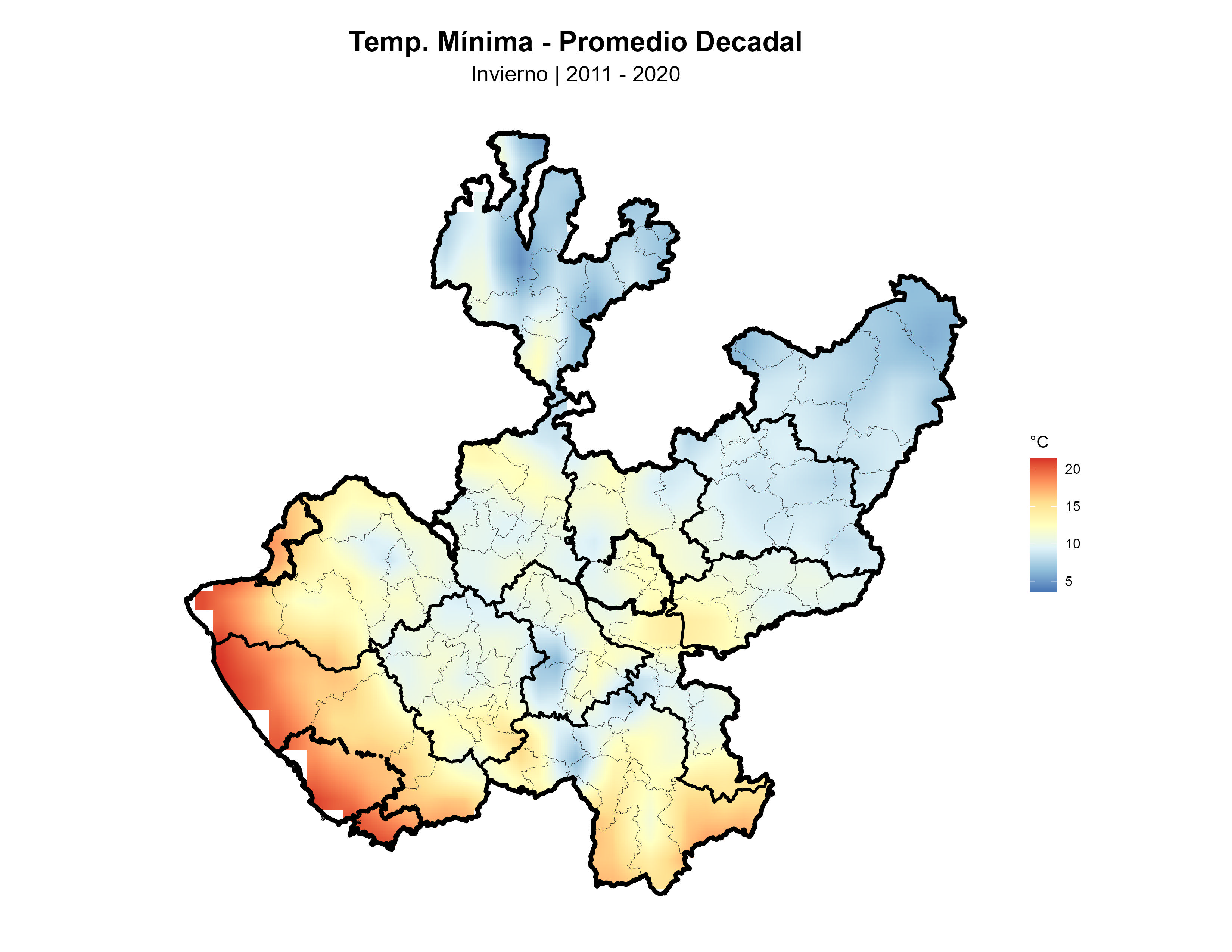 Temperatura Mínima Invierno Promedio 2011
