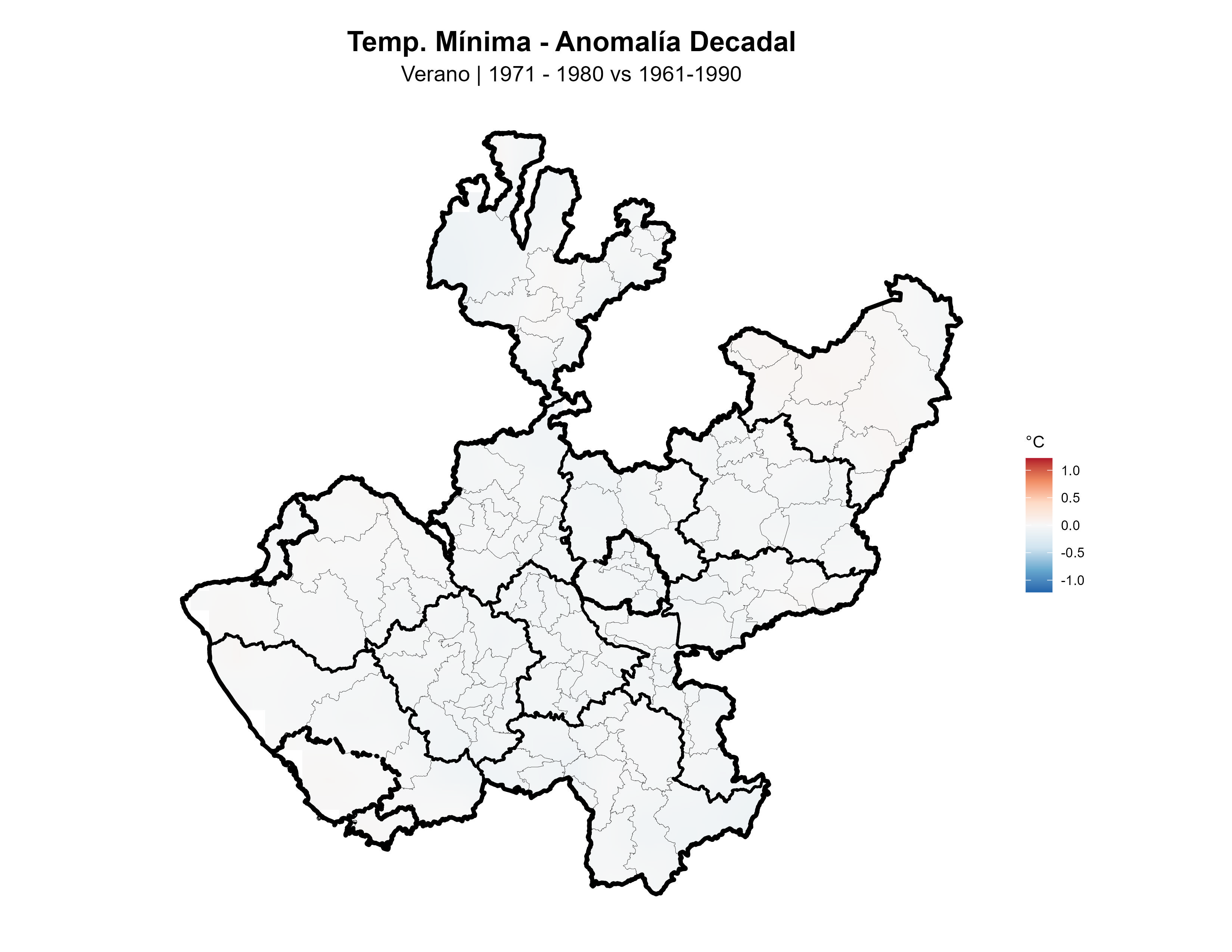 Temperatura Mínima Verano Anomalía 1971