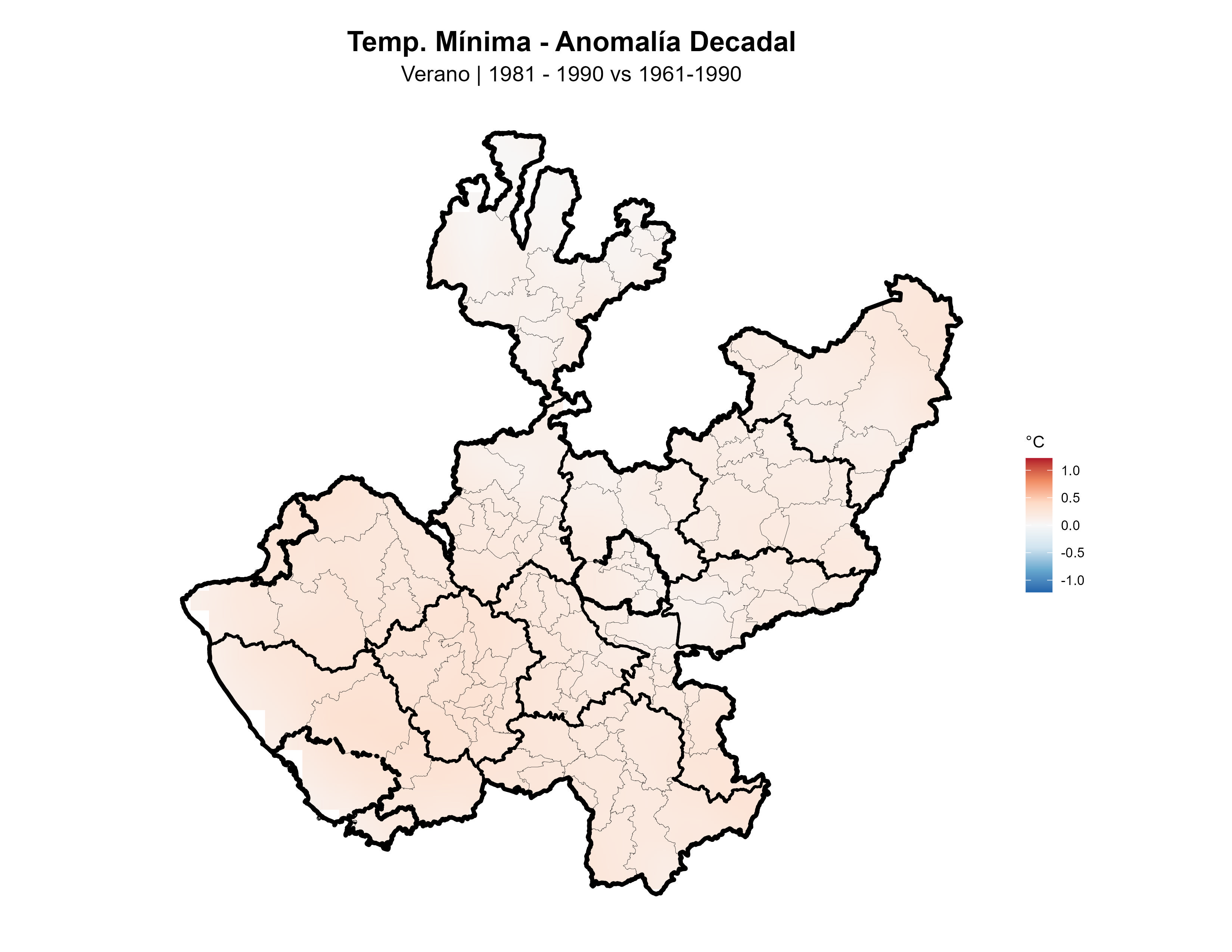 Temperatura Mínima Verano Anomalía 1981