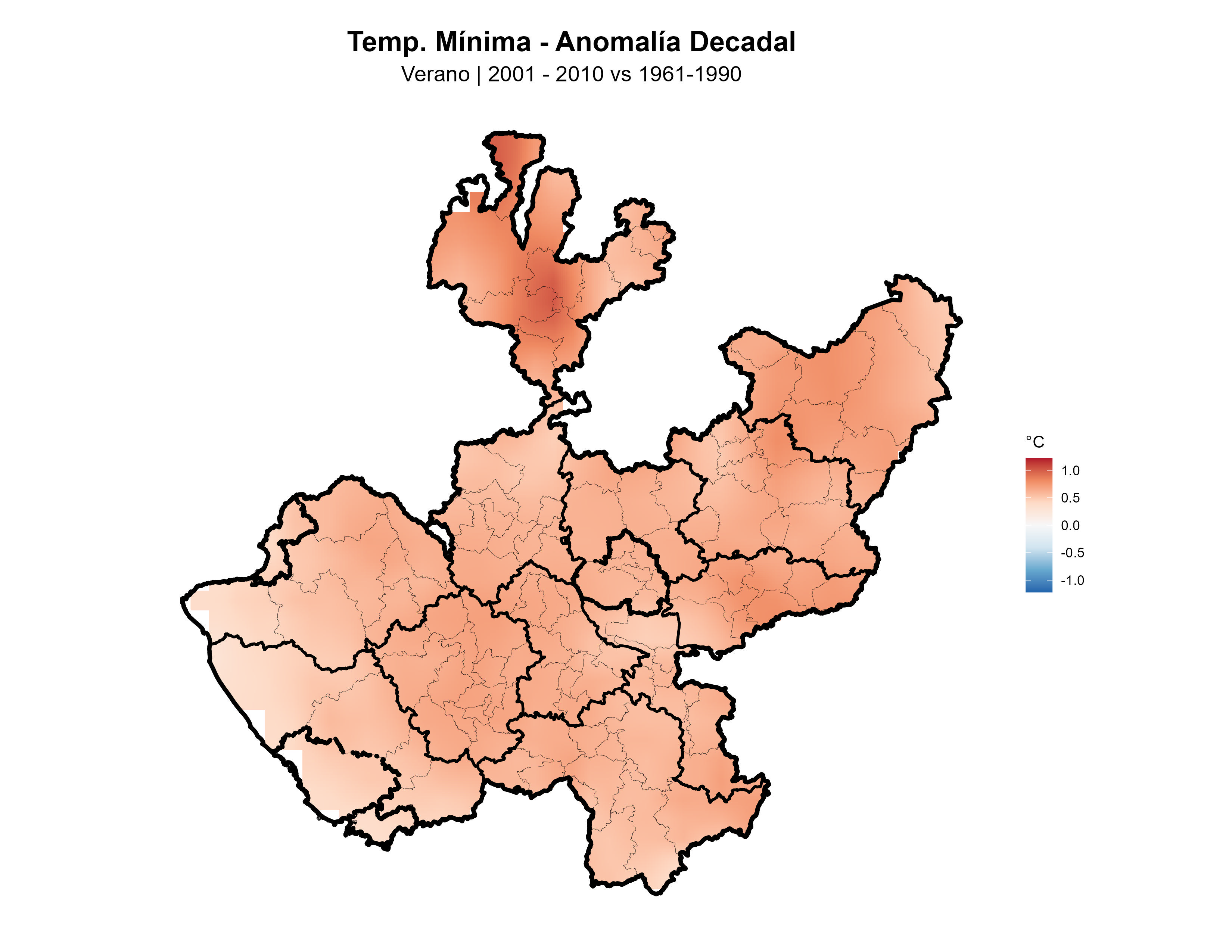Temperatura Mínima Verano Anomalía 2001