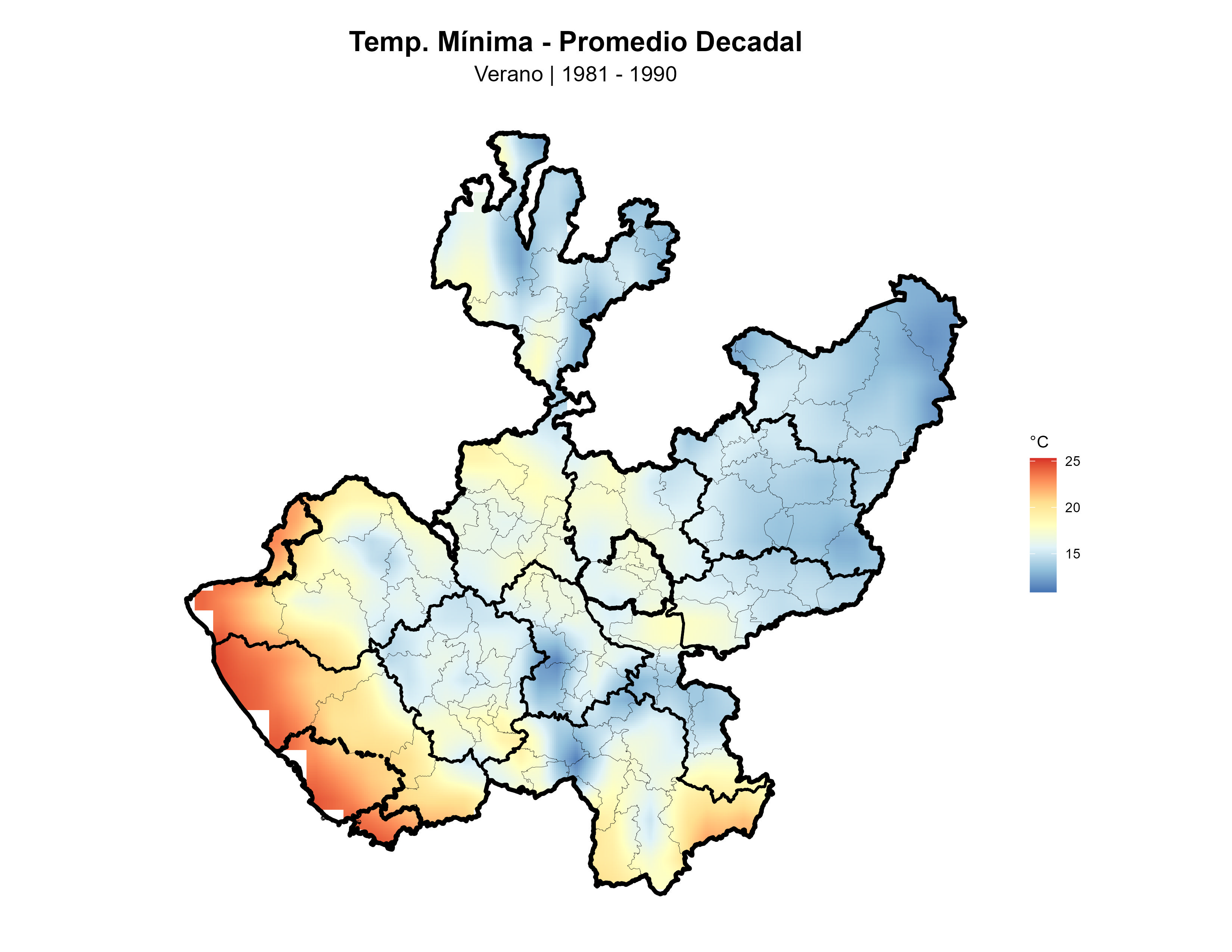 Temperatura Mínima Verano Promedio 1981